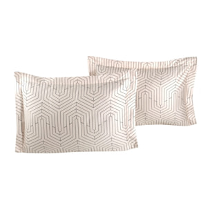 Lot de 2 Taies d'oreiller satin de coton imprimé
