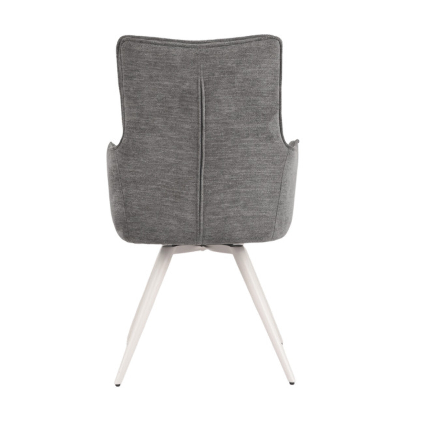 Chaise pivotante 180° avec accoudoirs tissu doux et pieds métal - TOMA