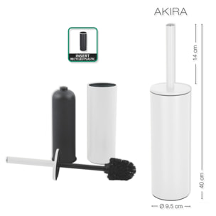 Brosse wc avec support Acier AKIRA Blanc mat Spirella