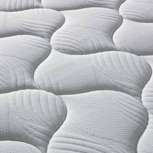 Ensemble Matelas Cosmos & sommier | Mémoire de forme et ressorts ensachés | Cadre à lattes | Tissu | Gris Foncé