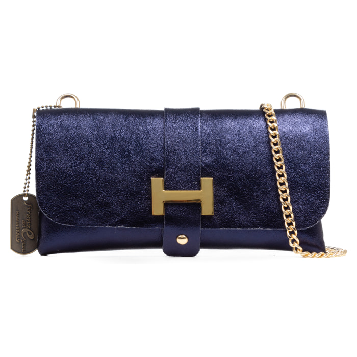 Borsa a tracolla da donna Arta. Vera pelle. Pelle scamosciata laccata lucida.