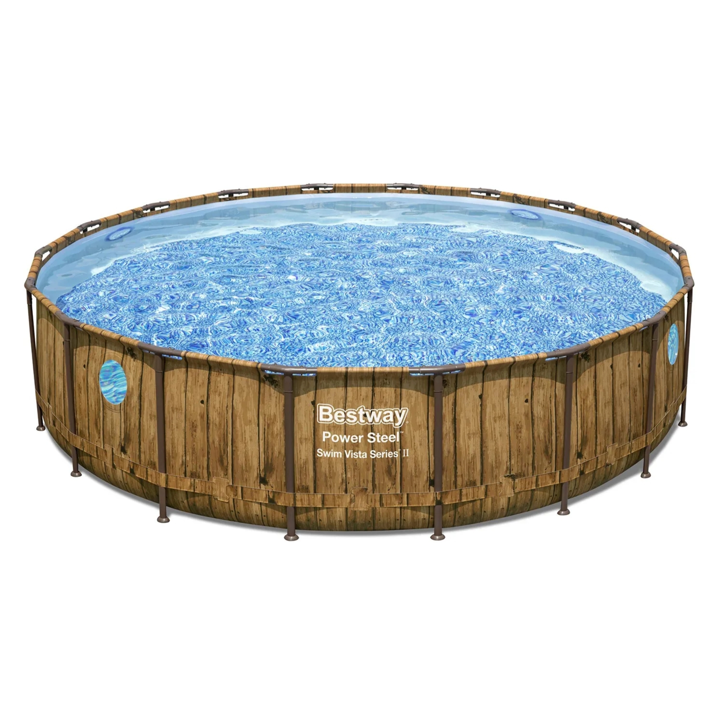 Piscine tubulaire ronde Ø 5,49 x 1,22 m aspect bois POWER STEEL SWIM VISTA de Bestway