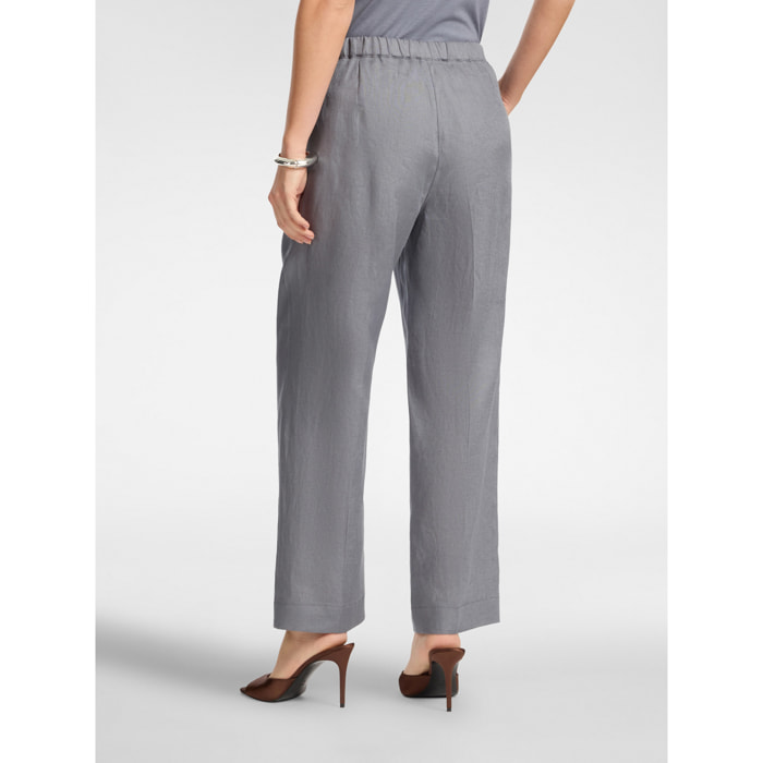 Elena Mirò - Pantalones de lino - Gris