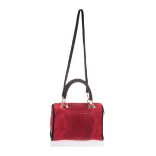 Anacapri Bolso tote Mujer.Piel auténtica Gamuza Grabado Cocodrilo