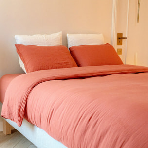 Housse de couette gaze de coton Terracota - LOUISE