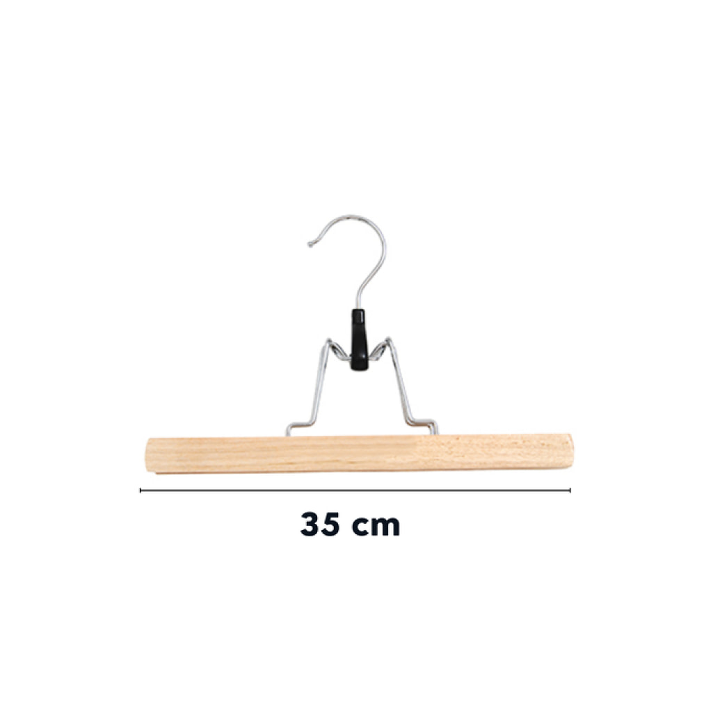 MSV Lot 12 Cintres Bois Jupes Et Pantalons 35Cm