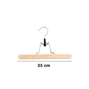 MSV Lot 12 Cintres Bois Jupes Et Pantalons 35Cm