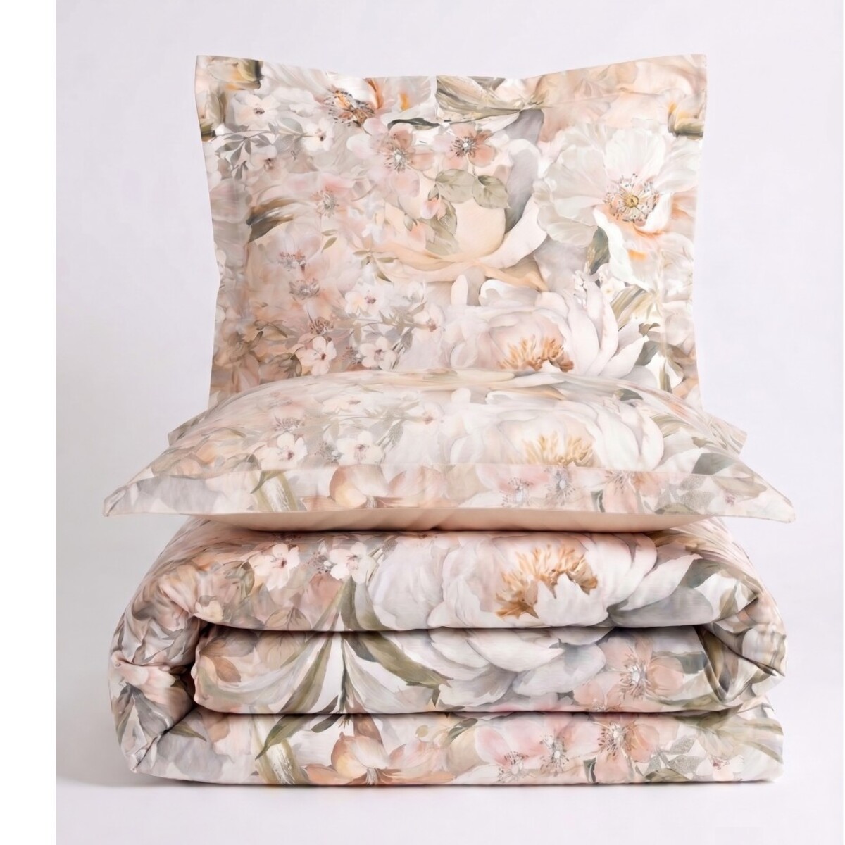 Parure housse de couette et taies oreiller 100% Satin de Coton imprimé