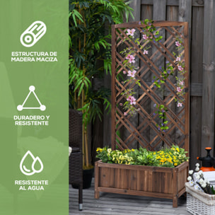 Jardinera con Enrejado para Trepadora Cultivos Plantas en Terraza 60x30x122,5 cm