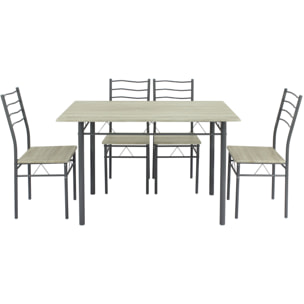 Set de mesa y 4 sillas Lima para cocina