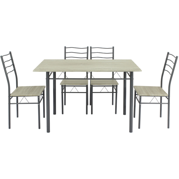 Set de mesa y 4 sillas Lima para cocina