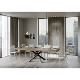 Table extensible 90x180/284 cm Volantis Premium Noyer cadre Anthracite