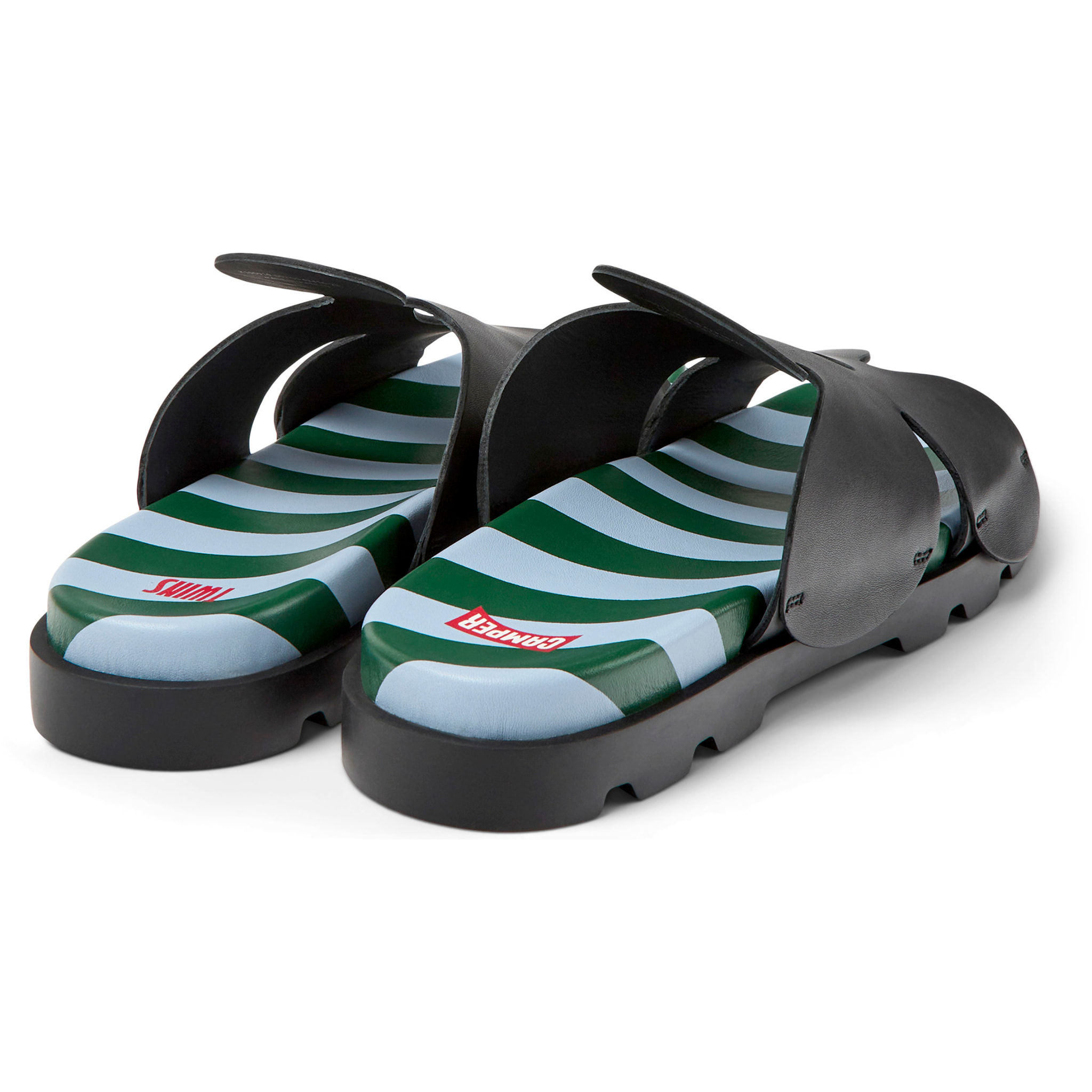 Sandalias - CAMPER Brutus Twins - Negro - Cuero liso