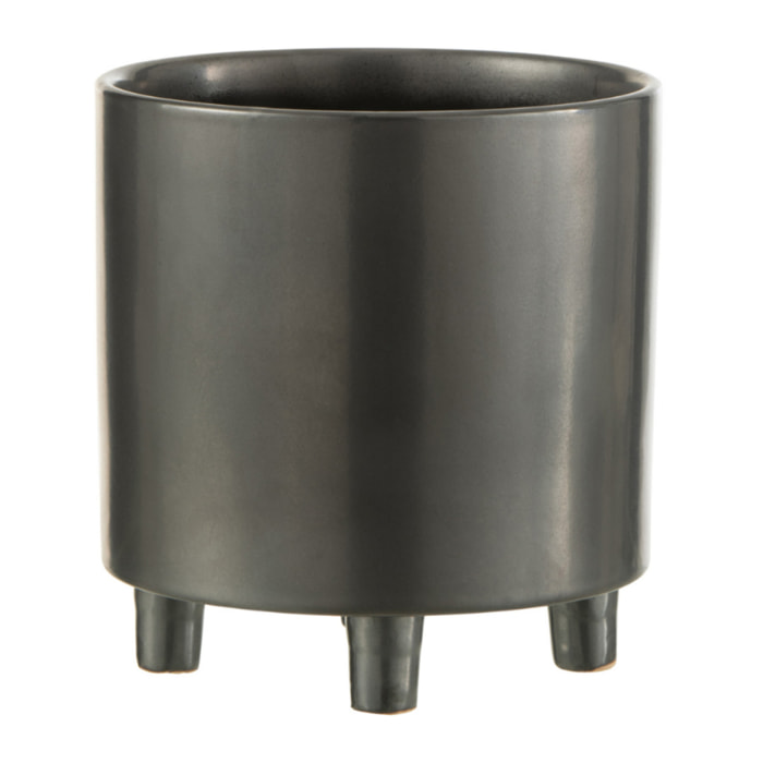 J-Line cache-pot Smoke - céramique - gris/noir - large - Ø 20.5 cm