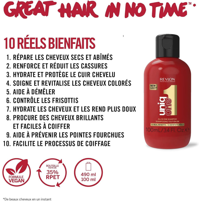 UniqOne - Shampooing et Après-Shampoing 10 Bienfaits Rouge Classique