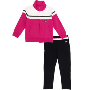 Tuta da bambina con collo in piedi e zip Neon