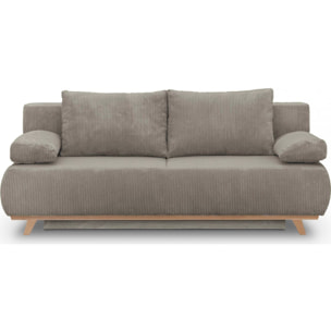 Canapé convertible 3 places en velours côtelé - LARIA