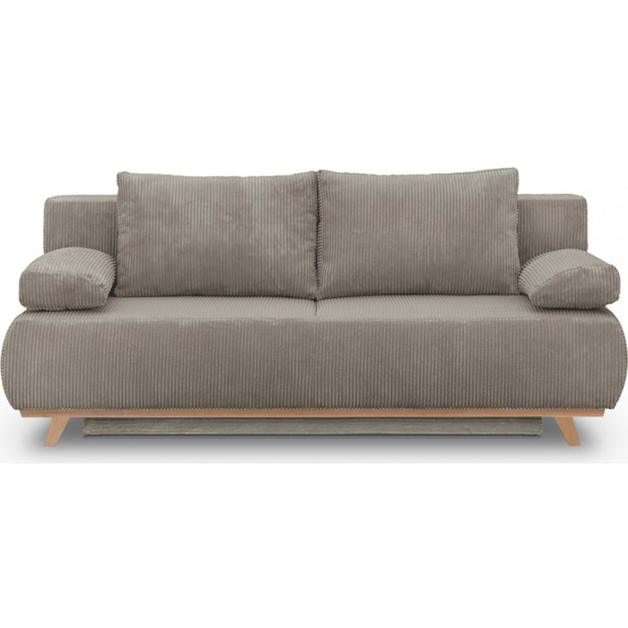 Canapé convertible 3 places en velours côtelé - LARIA