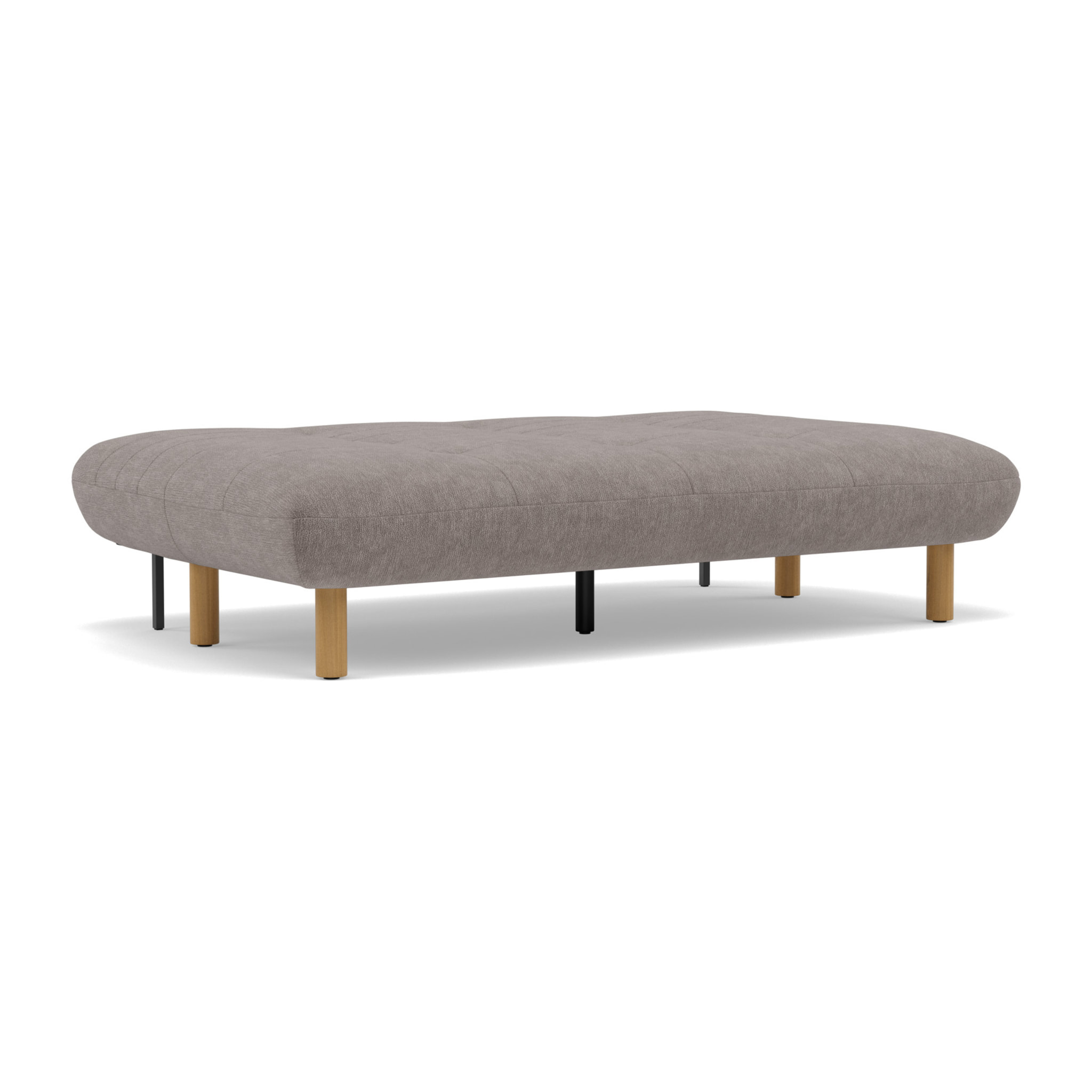 Soan - Banquette 2 places convertible clic-clac en velours texturé - Gris clair