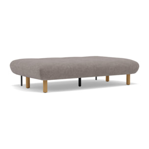 Soan - Banquette 2 places convertible clic-clac en velours texturé - Gris clair