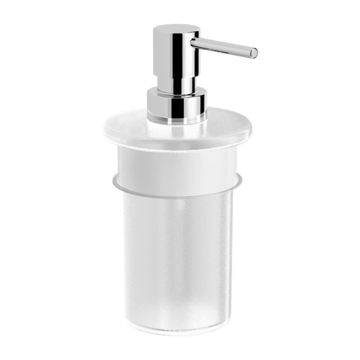 Simply R Distributeur de savon mural en verre dépoli, Chrome (SATDSIMRDAV)