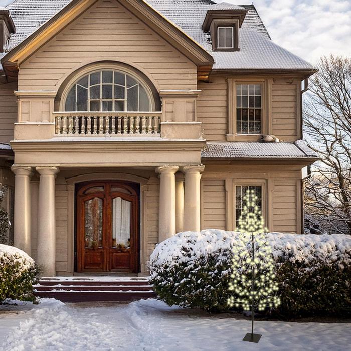 árbol de navidad en forma de a con 9 ramas y 160 luces led y una altura de 120cm
