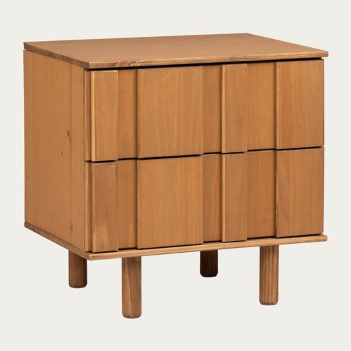 Table de chevet Sandoli -bois massif d'araucaria-couleur nogal 60 x 60 x 45 cm