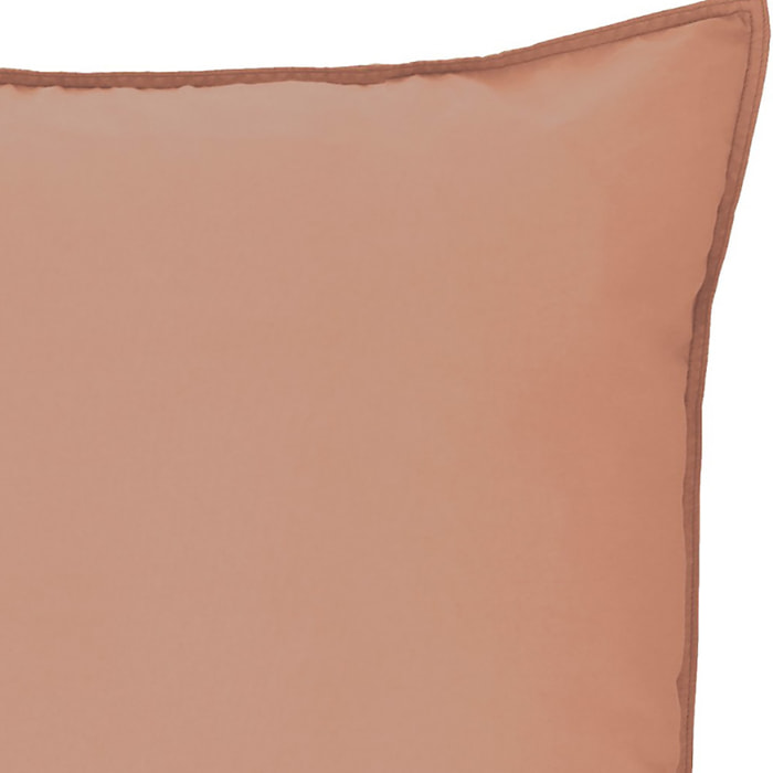 Taie D'oreiller 100%coton 57fils Et Lyocell Terracotta