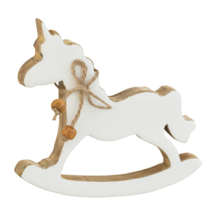 J-Line décoration Licorne Bascule - bois - blanc - 2 pcs