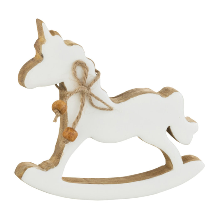 J-Line décoration Licorne Bascule - bois - blanc - 2 pcs