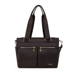 Bolso de hombro marrón para portátil