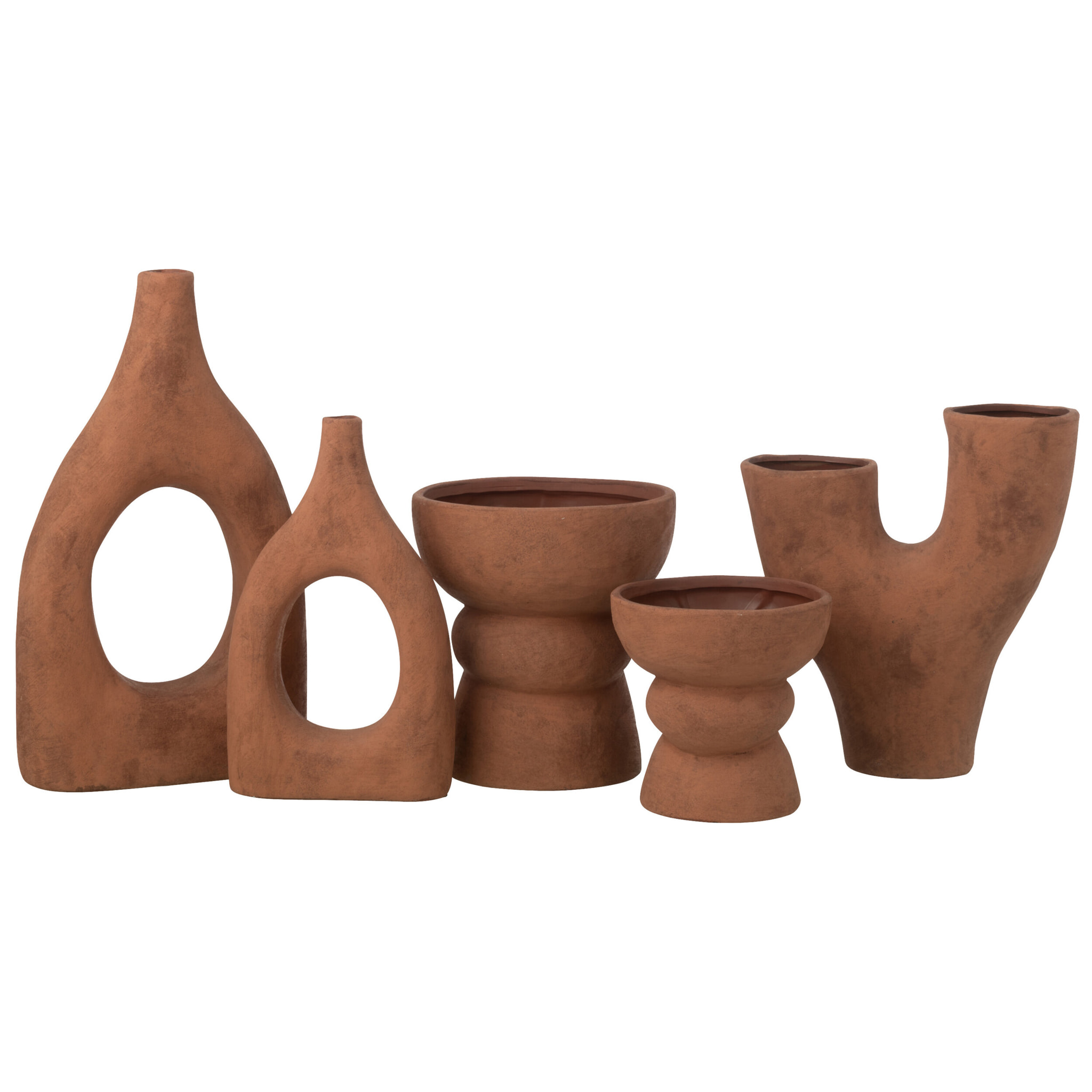 J-Line Vase Ubi - céramique - rouille - large