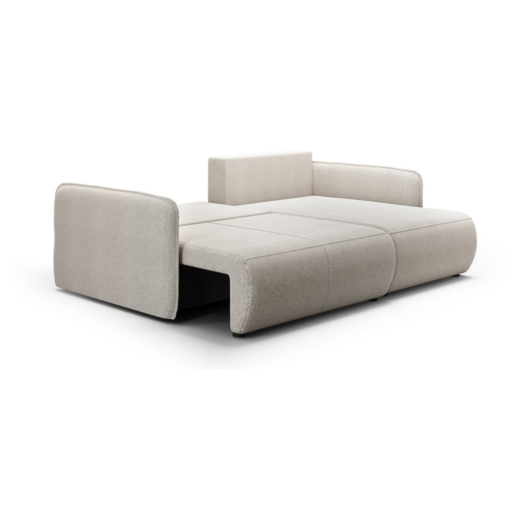 MILO - Canapé d'angle droit 4 places en tissu taupe