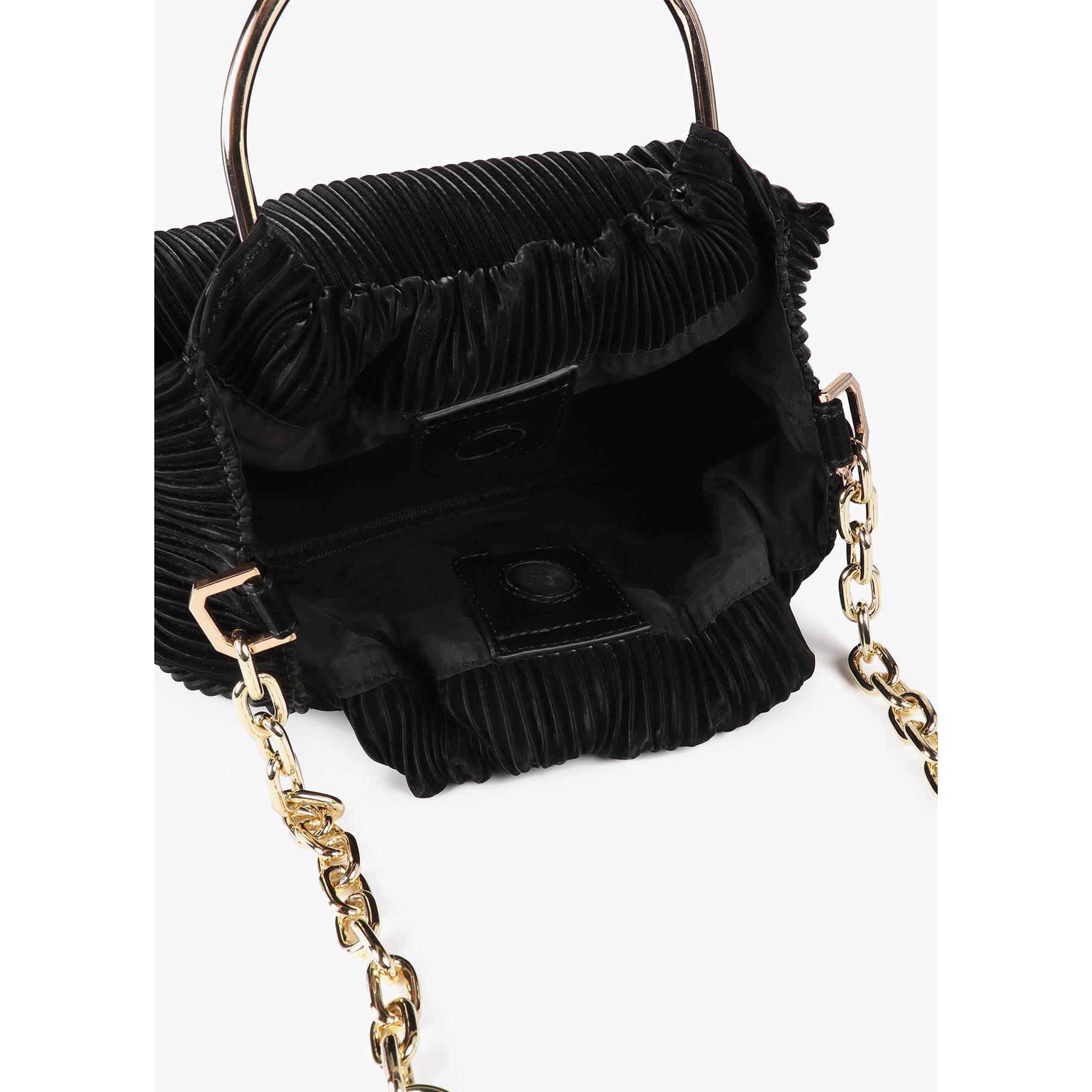 Piccola borsa plissettata effetto pelle cerata con etichetta 'bags lovers'