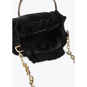 Piccola borsa plissettata effetto pelle cerata con etichetta 'bags lovers'