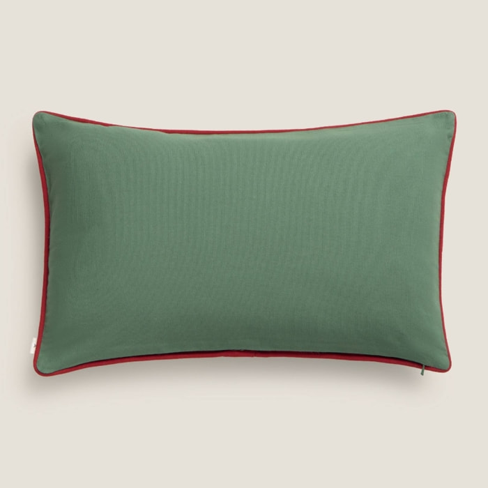 Funda de cojín con bordados navideños Navimu color verde Algodón