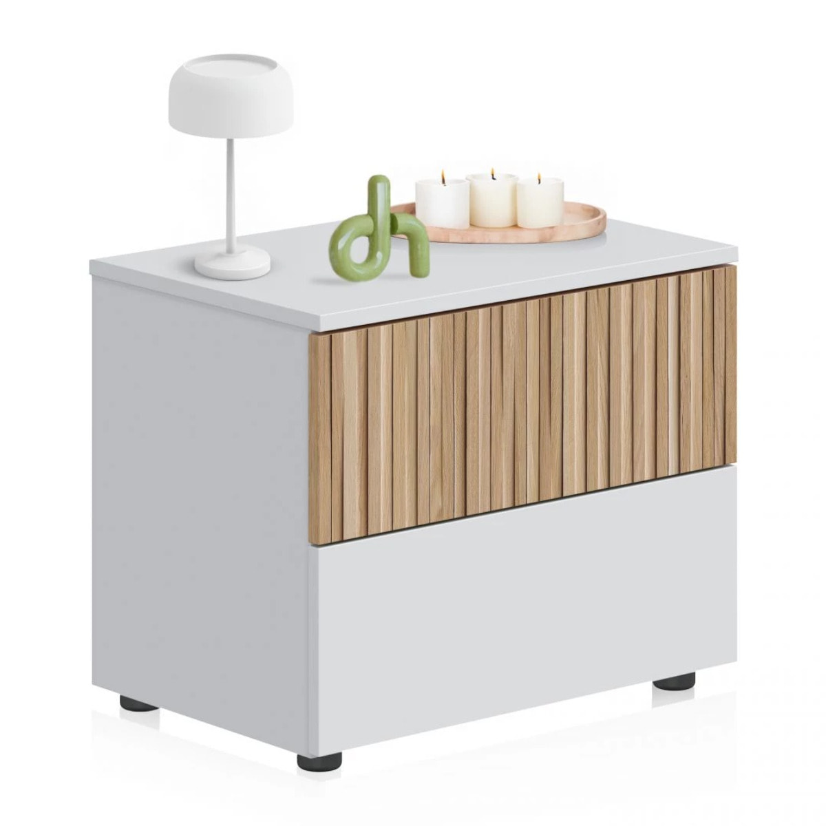 Mesita de noche Nitza Blanco Artik (Blanco Mate) - Natur