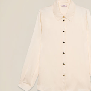 Oltre - Camicia in raso di viscosa - Bianco