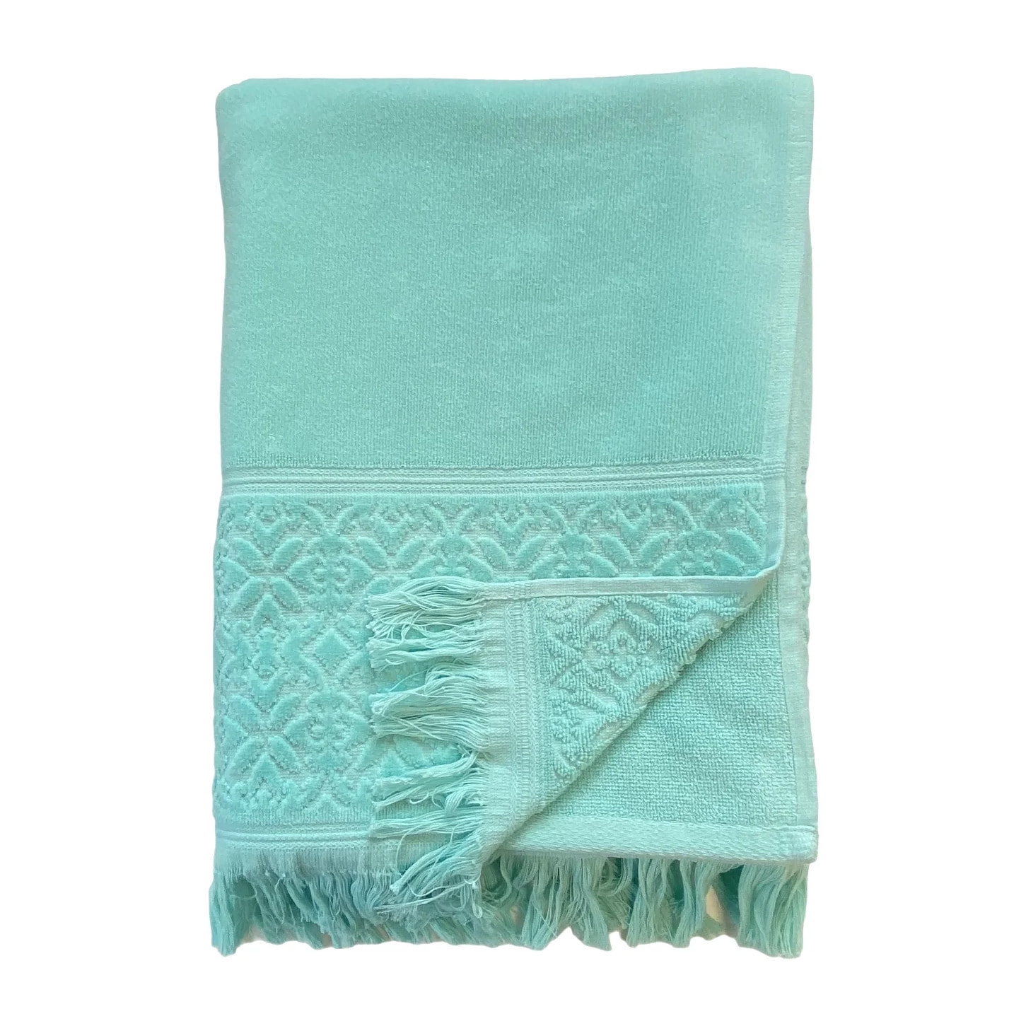 Serviette de bain L éponge velours unie - Romance Aqua - 460g/m²