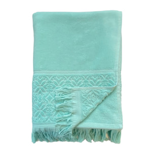 Serviette de bain L éponge velours unie - Romance Aqua - 460g/m²