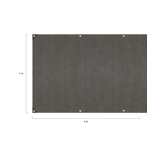 Brise vue occultant 1x5 m 90 gr/m² gris