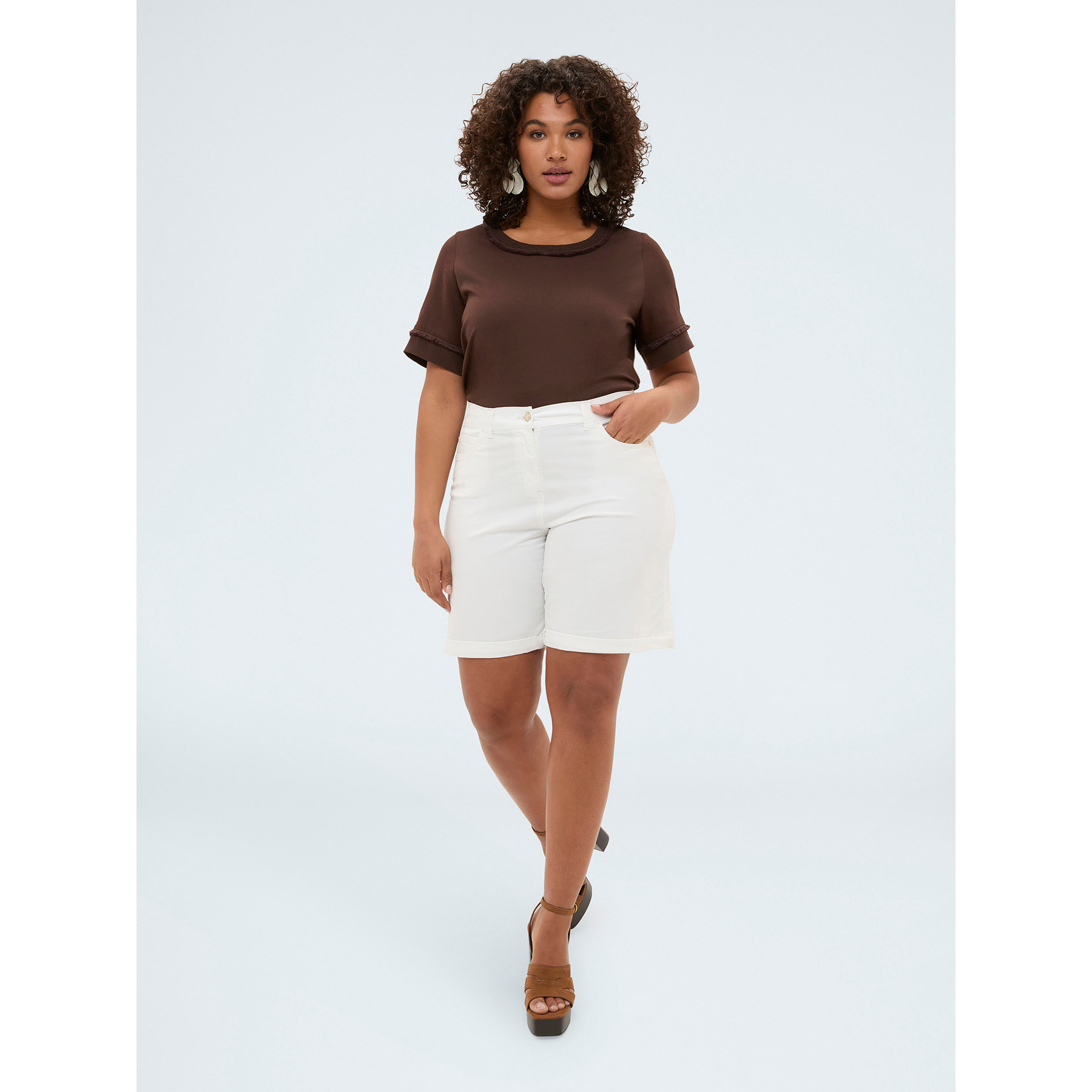 Fiorella Rubino - Bermudas de algodón ligero - Blanco