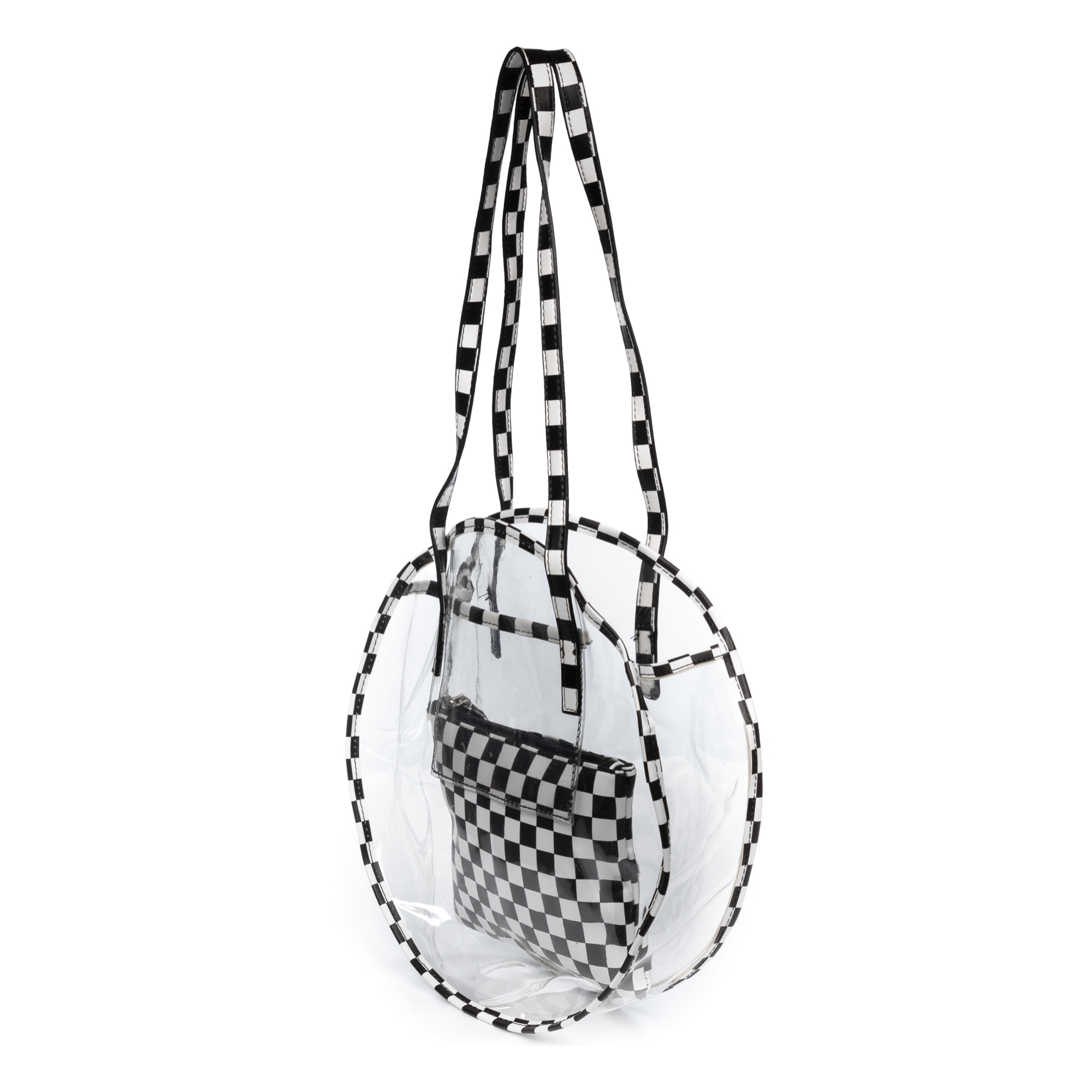 IRIA QUINTANA Borsa a Spalla da Donna Asti. Materiale PVC PU Pelle Sintetica Stampata 42x14x32 Cm. Colore: scacchiera