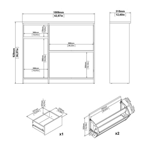 Scarpiera Todd, Mobile portascarpe, Armadio da ingresso multiuso, Mobiletto per calzature, 109x32 h93 cm, Cemento e Bianco lucido