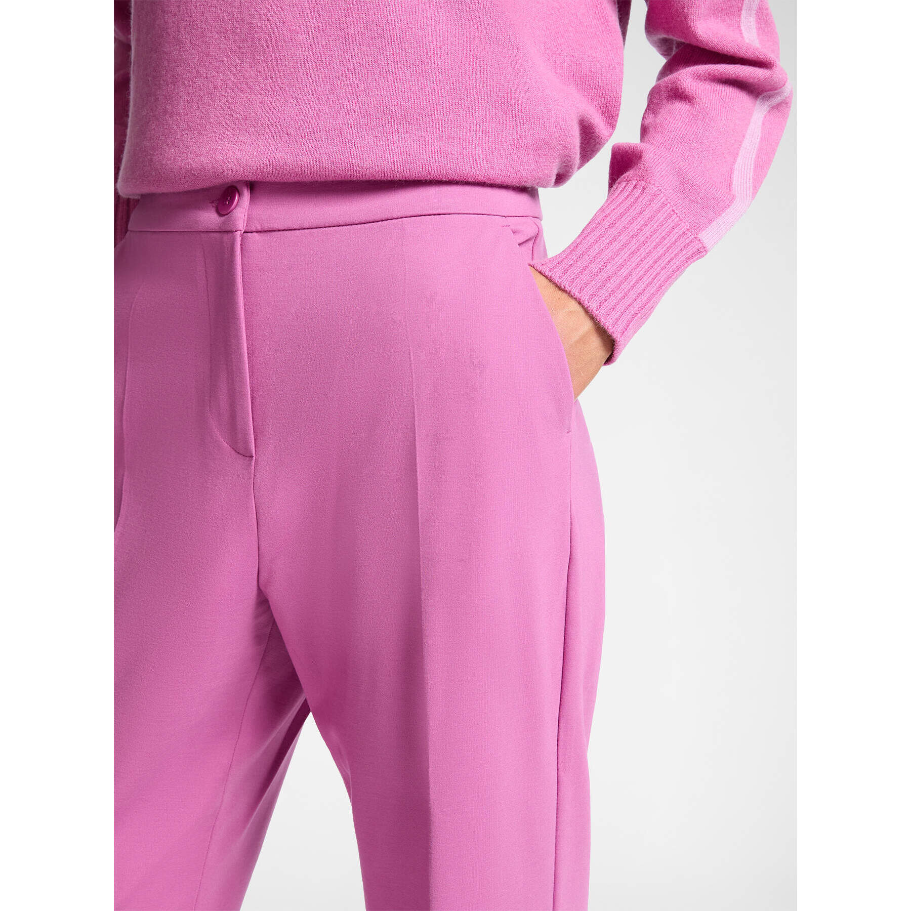 Elena Mirò - Pantalones anchos con puños - Rosa