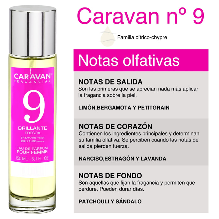 Caravan fragancias set de 3 frascos perfume de mujer nº9, de 150 ml