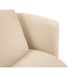 Fauteuil pivotant "Adam" bouclé beige