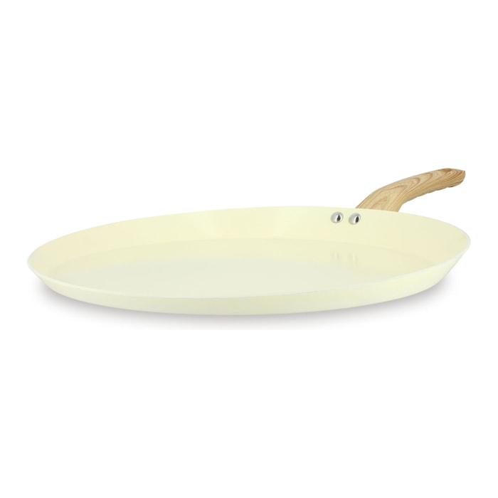 Galetière en revêtement céramique 32cm crème - tous feux COLORAMA