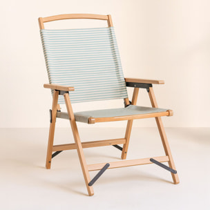 Chaise de plage en toile bleu à rayures PLAYA