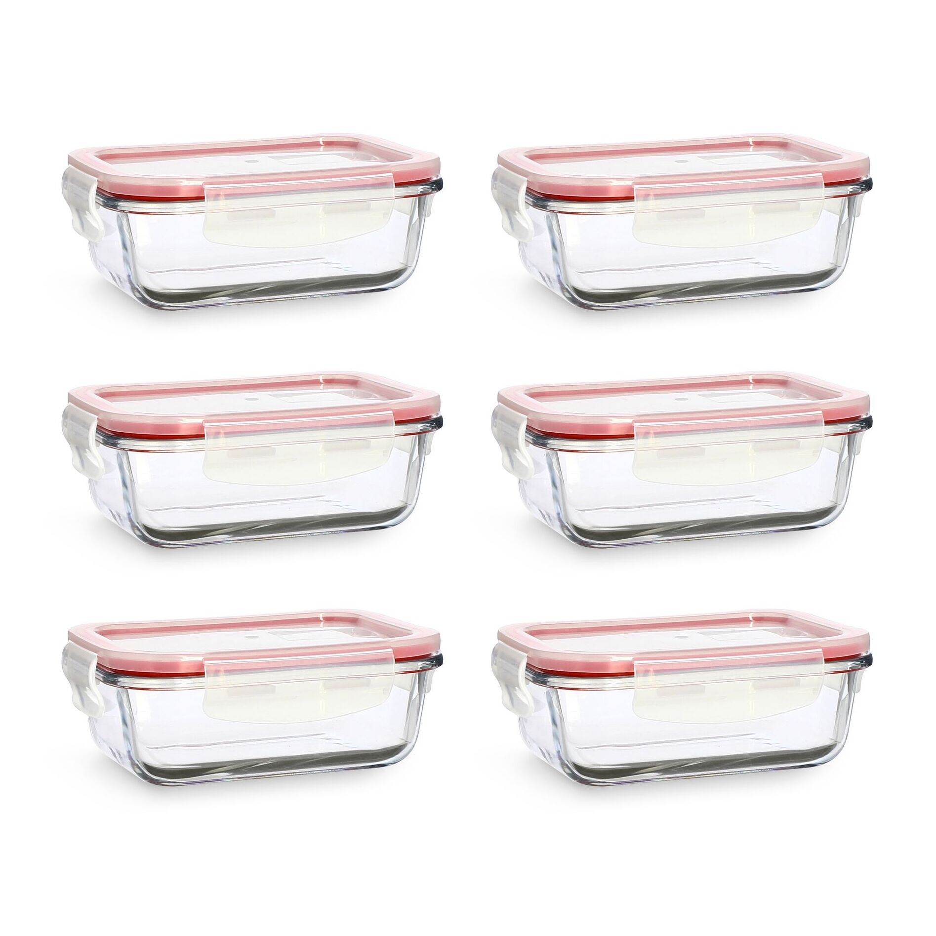 Lot de 6 boîtes hermétiques 370ml en verre  CLEMENTINE